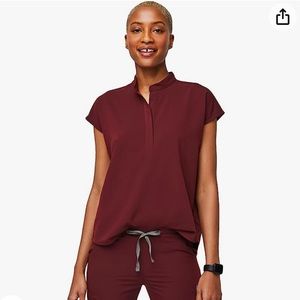 Figs Rafaela Burgundy Scrub Top